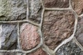Masonry stone abstract texture on ancient foundation of cathedral. Old tile pattern Royalty Free Stock Photo