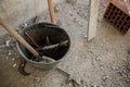 Masonry tools in the bucket