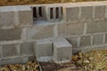 Masonry walls made of heavy concrete blocks Royalty Free Stock Photo