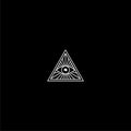 Masons symbol All seeing eye of God icon isolated on dark background