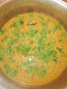 Masoor daal with coriando garnish Royalty Free Stock Photo