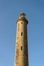 Maspalomas lighthouse and blue sky with clouds in background, Gran canaria, Canary islands, Spain Royalty Free Stock Photo