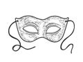 Masquerade carnival mask sketch vector