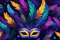 Masquerade majesty feathers, ai generated