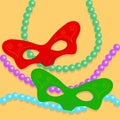 Masquerade masks, a set of masquerade masks with pearls. Masks for carnival. Royalty Free Stock Photo