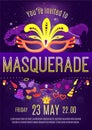 Masquerade Night Celebration Invitation Poster Royalty Free Stock Photo