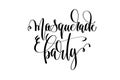 Masquerade party hand lettering event invitation inscription