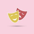 Masquerade vector icon isolated on pink background