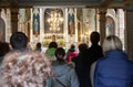 Mass in the church in Warsaw