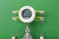 Mass Coriolis flow meter. Measurement of mass, volume, density flow Royalty Free Stock Photo