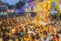 Mass crowd peoples are worship. the idol god in indian streets.