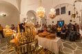 Mass in a Greek orthodox church in island Ios, Greece.