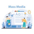 Mass media concept. Flat vector illustration. Royalty Free Stock Photo