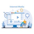 Mass media concept. Flat vector illustration. Royalty Free Stock Photo