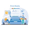 Mass media concept. Flat vector illustration. Royalty Free Stock Photo