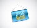 Mass media hanging banner illustration