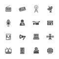 Mass media icon set Royalty Free Stock Photo