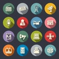 Mass media icon set