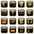 Mass Media icons - golden series Royalty Free Stock Photo