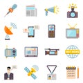 Mass Media Icons Set Royalty Free Stock Photo