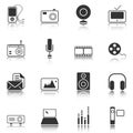 Mass Media icons - white series Royalty Free Stock Photo