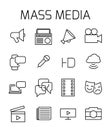 Mass media related vector icon set. Royalty Free Stock Photo