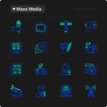 Mass media thin line icons set Royalty Free Stock Photo