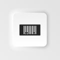 Mass production, bar code neumorphic style vector icon. Simple element illustration from UI concept. Mass production