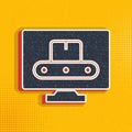 Mass production, computer pop art, retro icon. Vector illustration of pop art