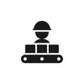 Mass production, conveyor icon - Vector. Simple element illustration from UI concept. Mass production, conveyor icon - Vector.