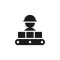 Mass production, conveyor icon - Vector. Simple element illustration from UI concept. Mass production, conveyor icon - Vector. Royalty Free Stock Photo