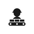 Mass production, conveyor icon - Vector. Simple element illustration from UI concept. Mass production, conveyor icon - Vector. Royalty Free Stock Photo