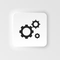 Mass production, settings neumorphic style vector icon. Simple element illustration from UI concept. Mass production