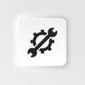 Mass production, settings neumorphic style vector icon. Simple element illustration from UI concept. Mass production