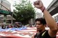 Mass protest greeted US President Barack Obama in Philippines Royalty Free Stock Photo