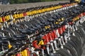 A mass of push bikes on Xian City Wall