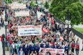 Mass rally in defense of the miners in Langreo Royalty Free Stock Photo