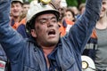 Mass rally in defense of the miners in Langreo Royalty Free Stock Photo