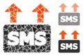 Mass SMS sending Mosaic Icon of Bumpy Items Royalty Free Stock Photo