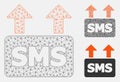 Mass SMS Sending Vector Mesh Carcass Model and Triangle Mosaic Icon Royalty Free Stock Photo