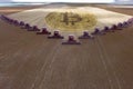 Mass soybean harvesting at a farm in Mato Grosso state,Brazil