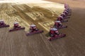 Mass soybean harvesting at a farm in Mato Grosso state,Brazil