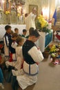 Mass on Thanksgiving day in Sopje, Croatia Royalty Free Stock Photo