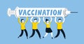 Mass vaccination. Healthy people concept. Medicine flat vector illustration