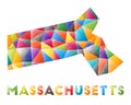 Massachusetts - colorful low poly us state shape.