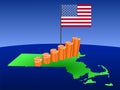 Massachusetts Dollar graph Royalty Free Stock Photo