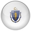 Massachusetts flag button Royalty Free Stock Photo