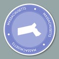 Massachusetts label flat sticker design.