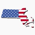 Massachusetts map flag Royalty Free Stock Photo