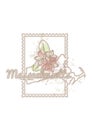 massachusetts map with flower. Vector illustration decorative design